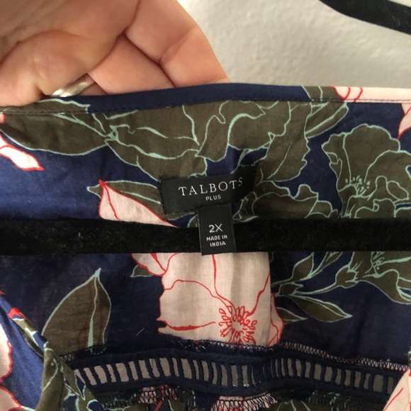 Talbots floral boho lightweight blouse 2x plus size 100% cotton - Picture 5 of 10